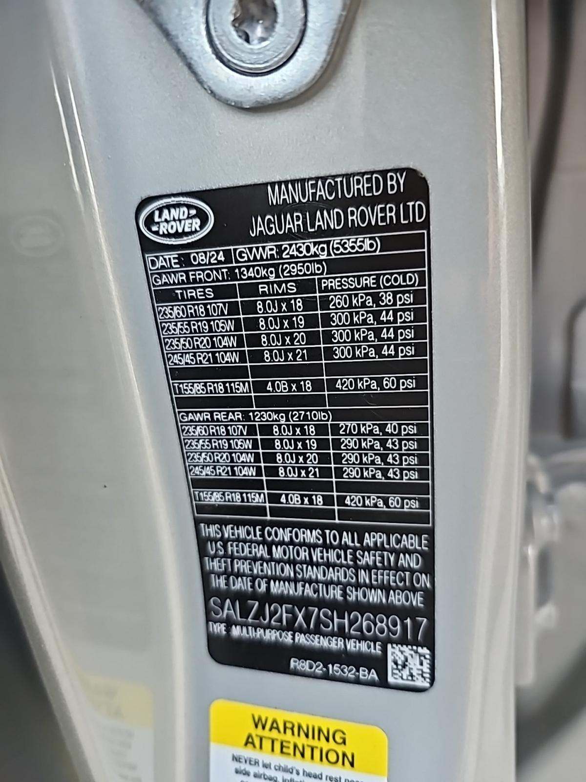 2025 Land Rover Range Rover Evoque S AWD