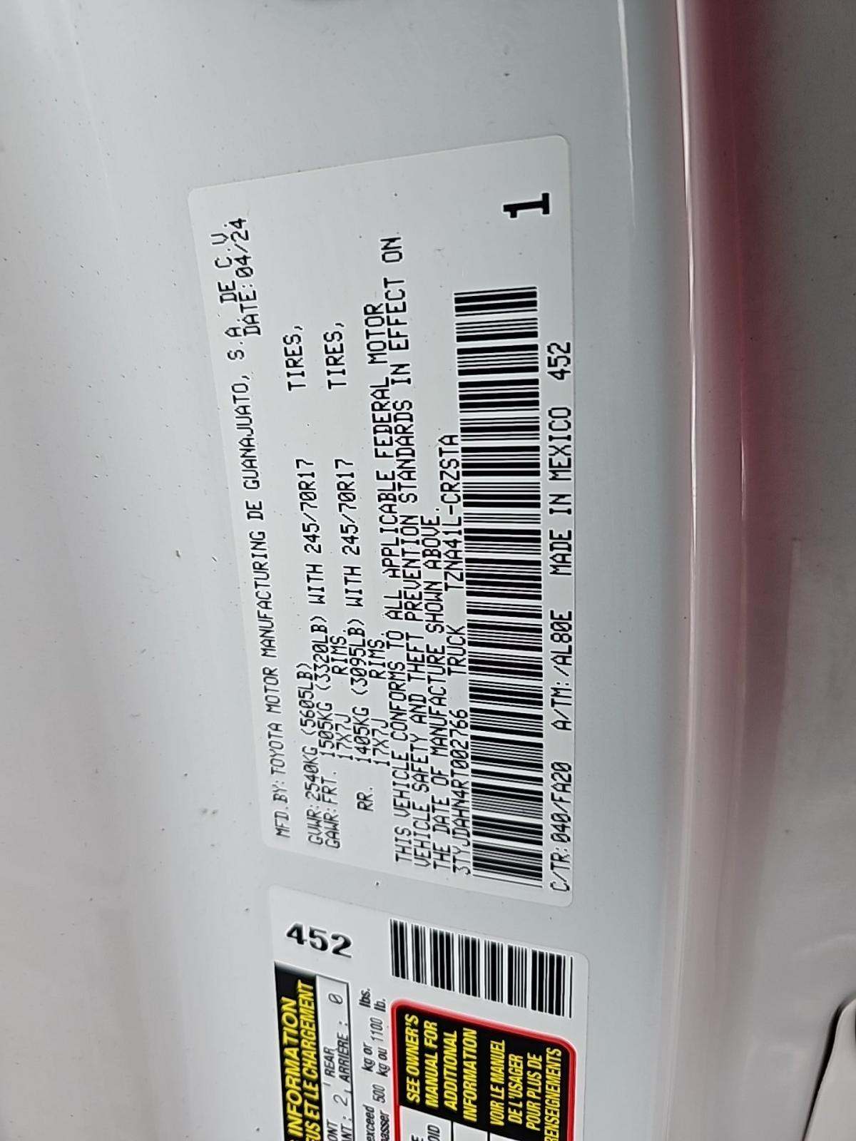 2024 Toyota Tacoma SR RWD