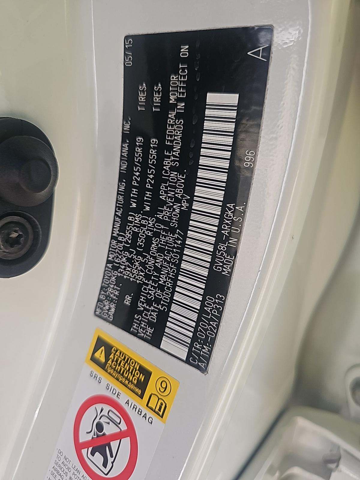 2015 Toyota Highlander Hybrid Limited AWD