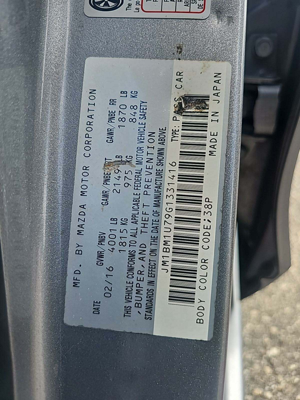 2016 MAZDA MAZDA3 i Sport FWD