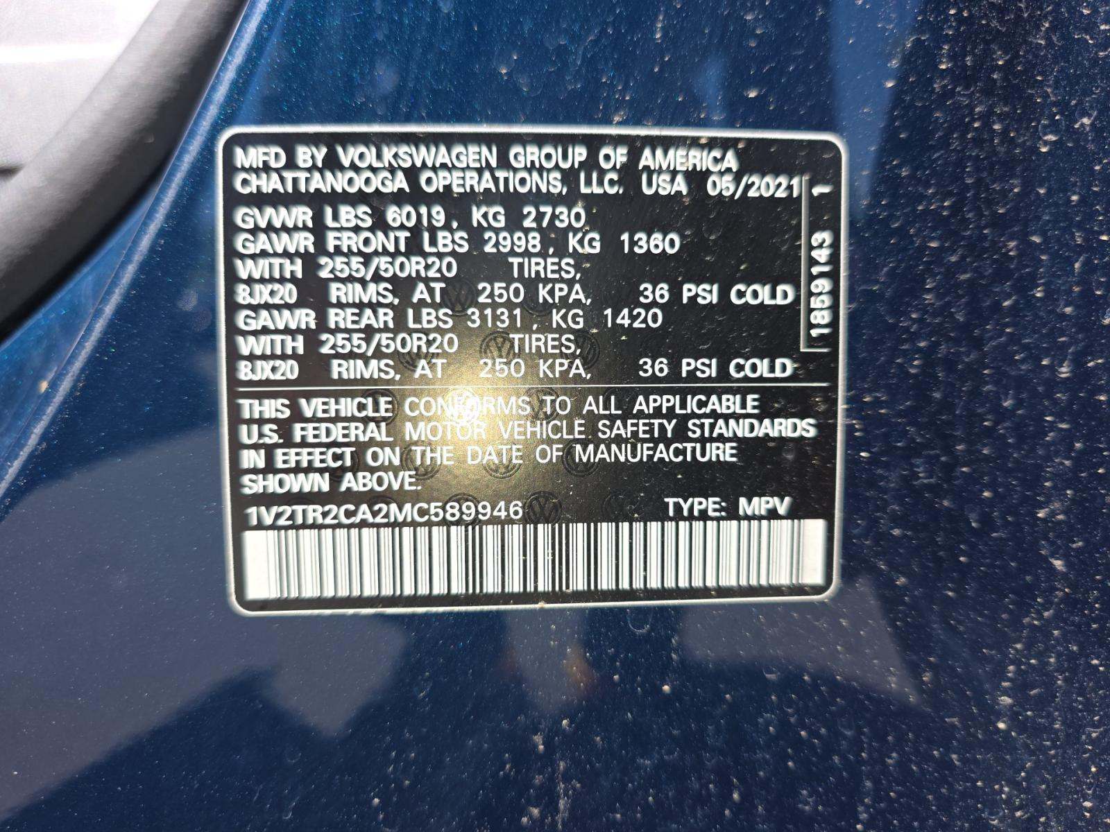 2021 Volkswagen Atlas 3.6L SEL Premium AWD