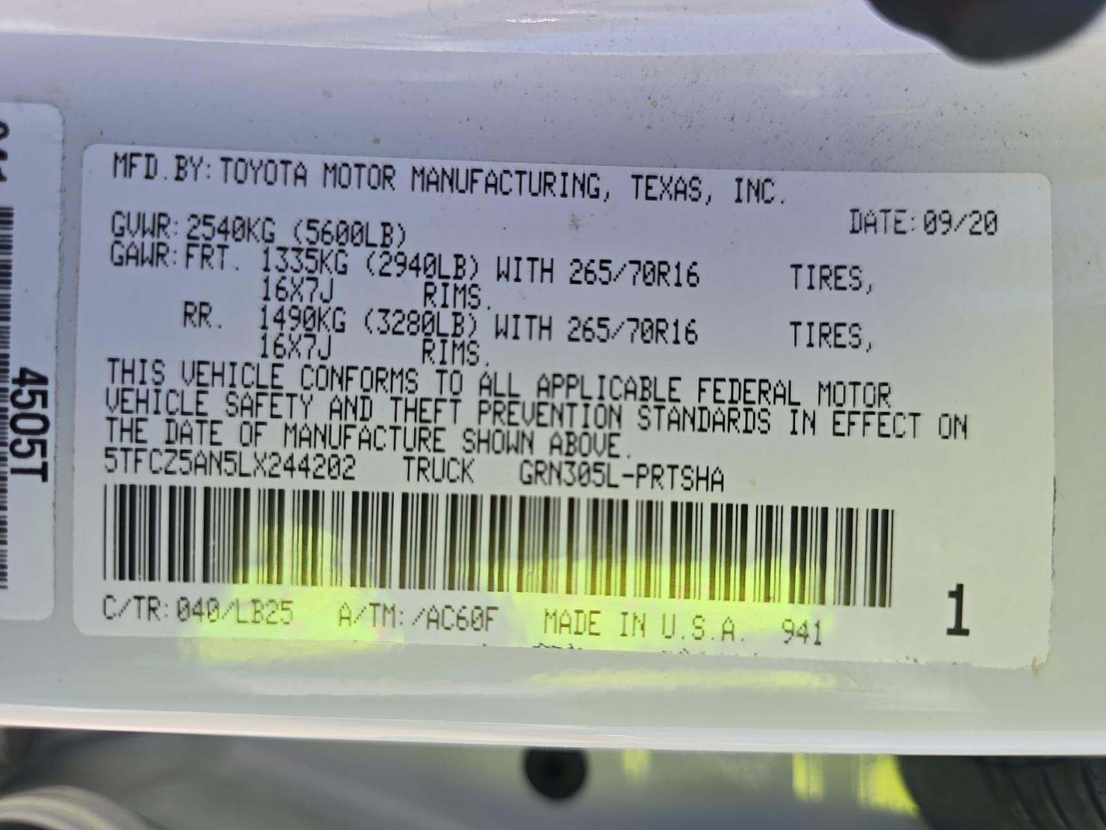 2020 Toyota Tacoma TRD Pro AWD