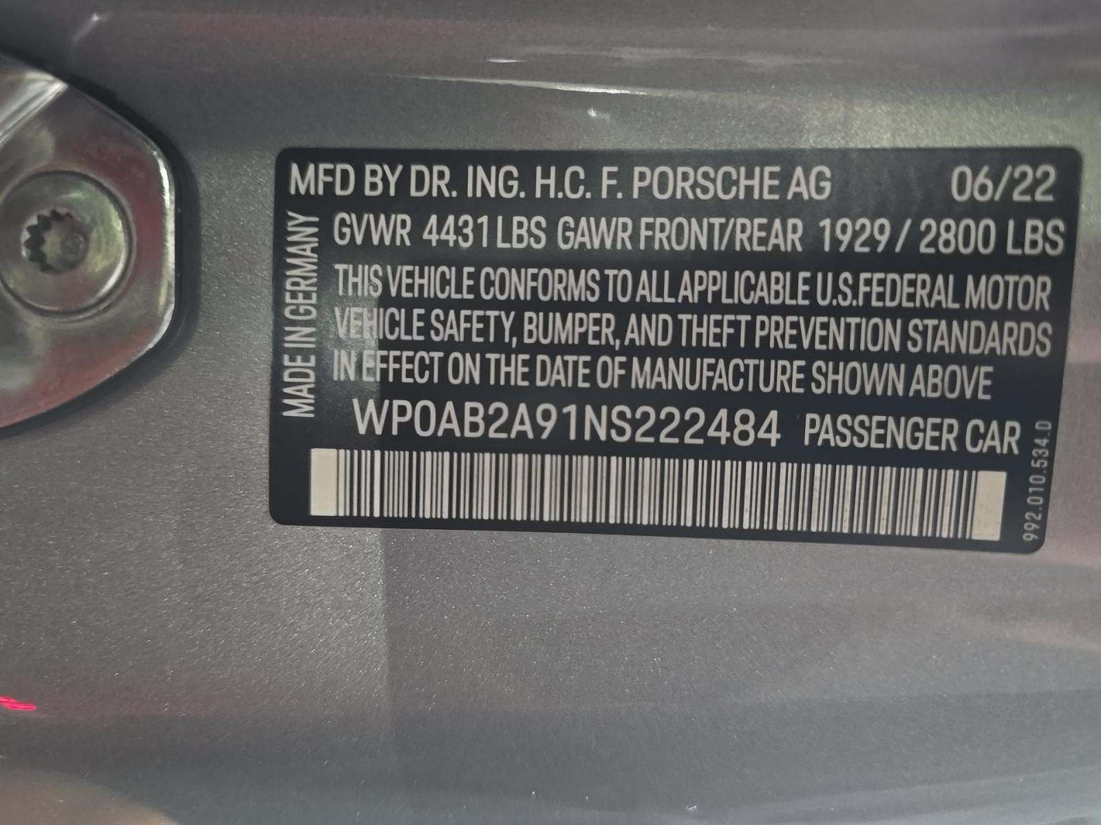 2022 Porsche 911 Carrera 4 GTS AWD