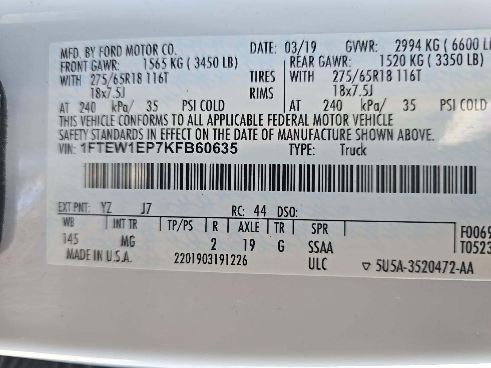 2019 Ford F-150 XLT AWD