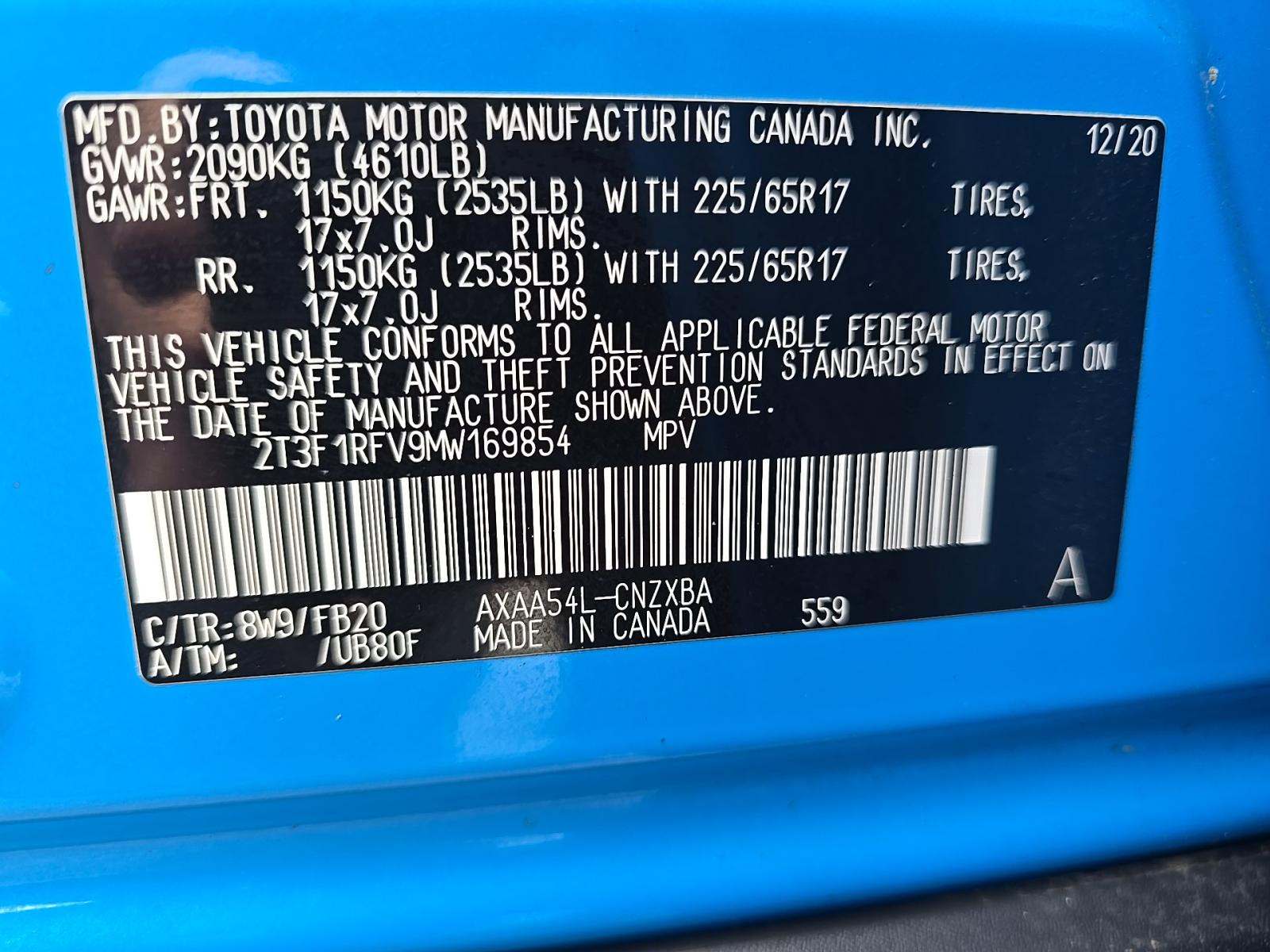 2021 Toyota RAV4 LE AWD