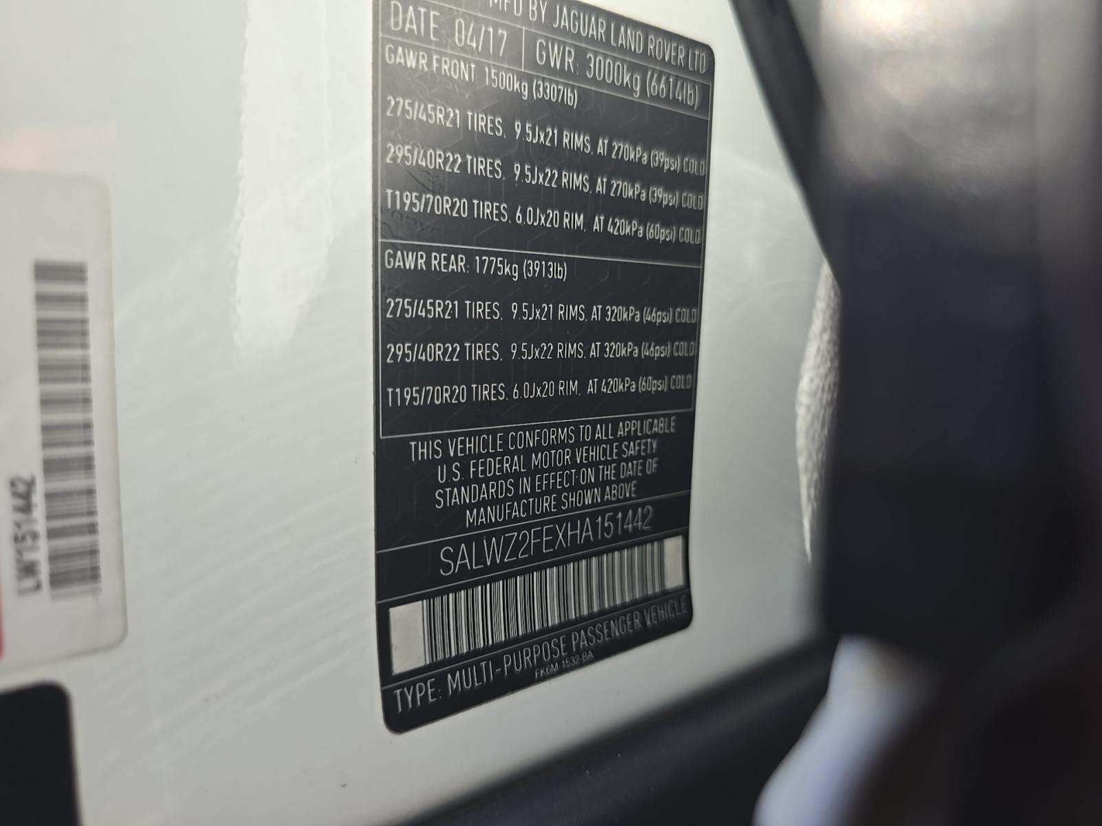 2017 Land Rover Range Rover Sport SVR AWD