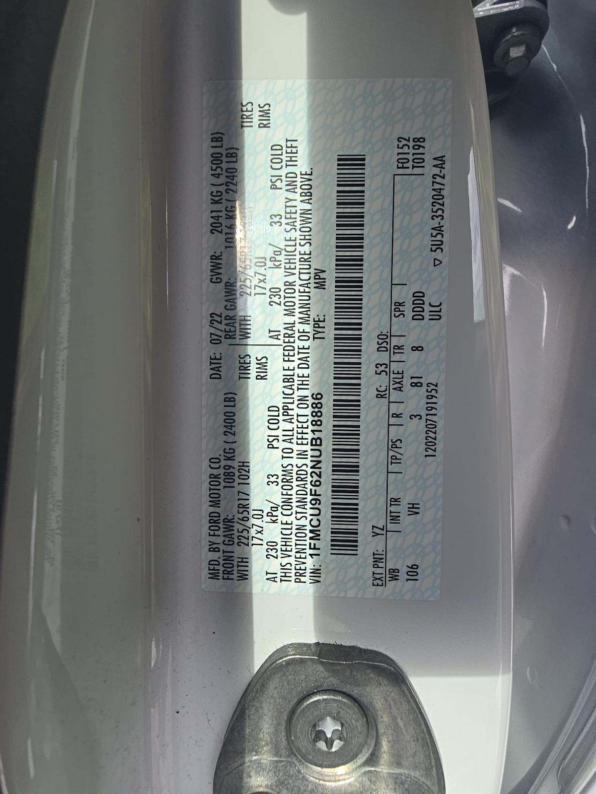 2022 Ford Escape S AWD