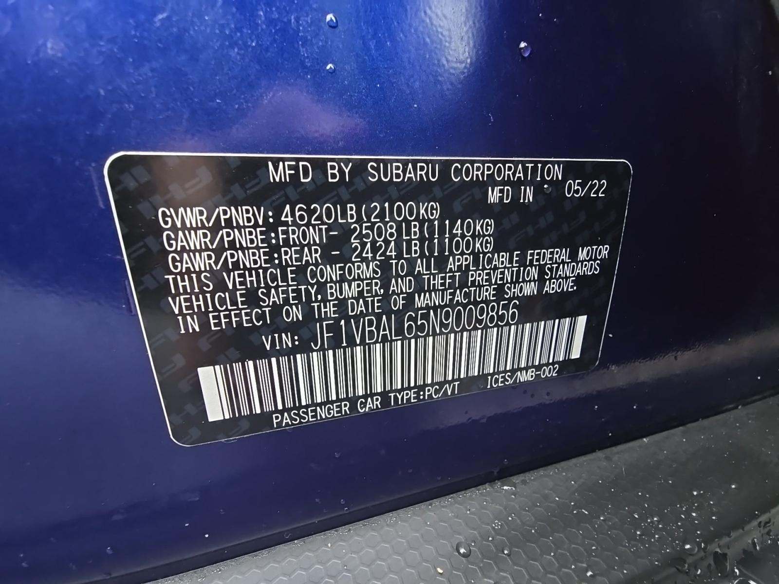 2022 Subaru WRX Limited AWD