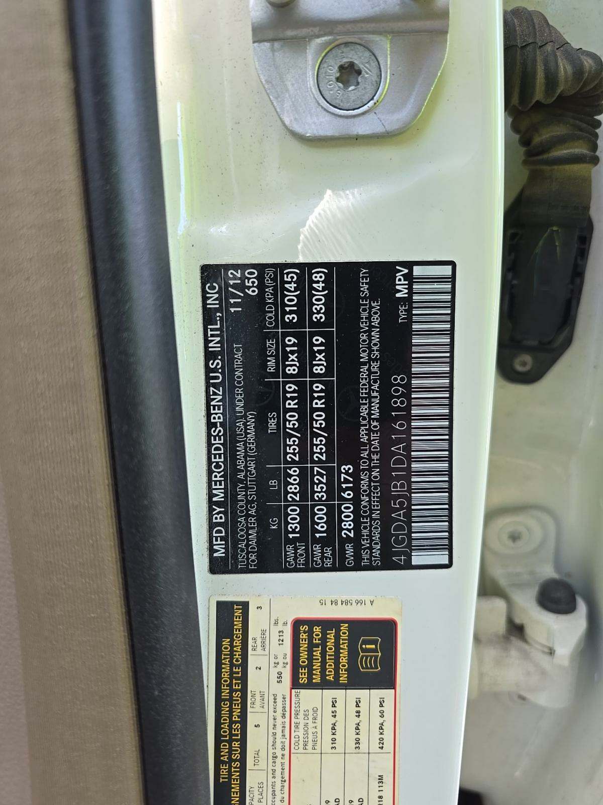 2013 Mercedes-Benz M-Class ML 350 RWD