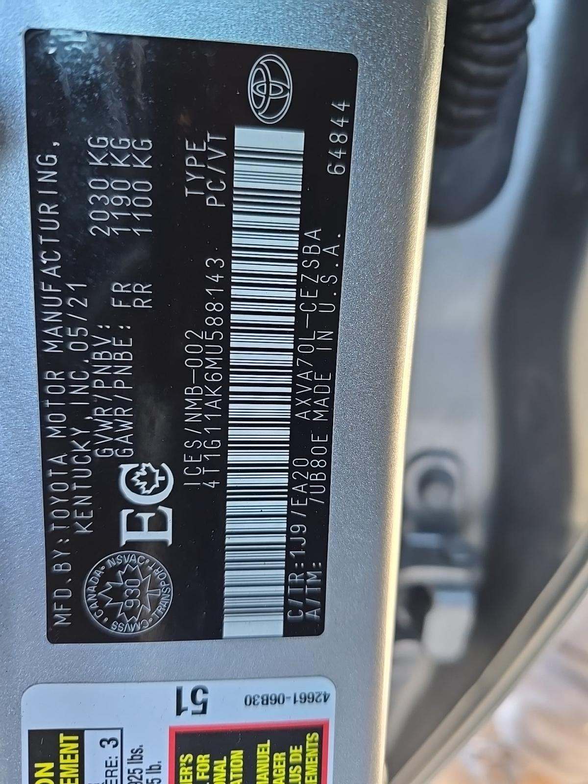 2021 Toyota Camry SE FWD