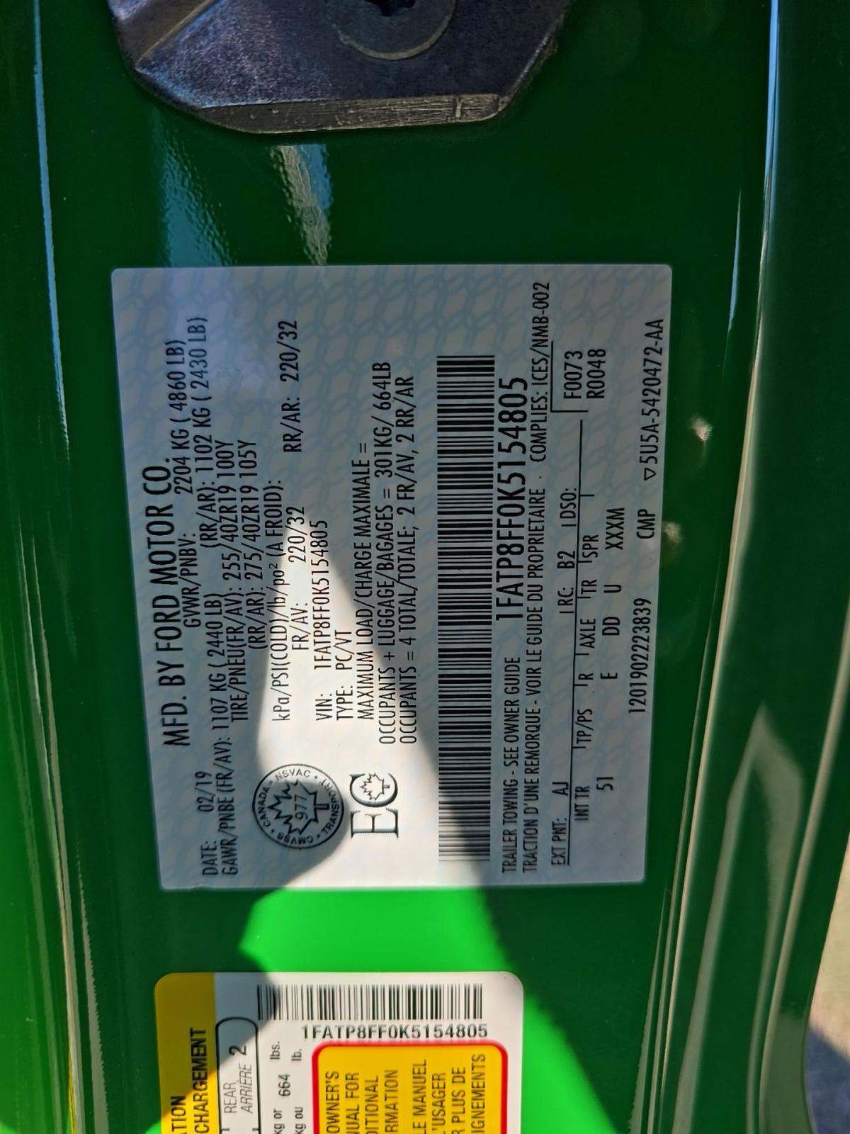 2019 Ford Mustang GT Premium RWD