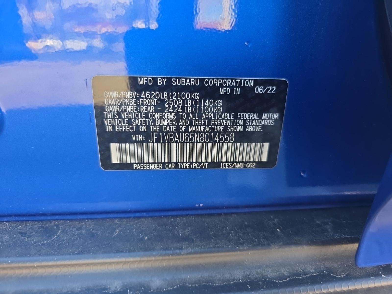 2022 Subaru WRX GT AWD