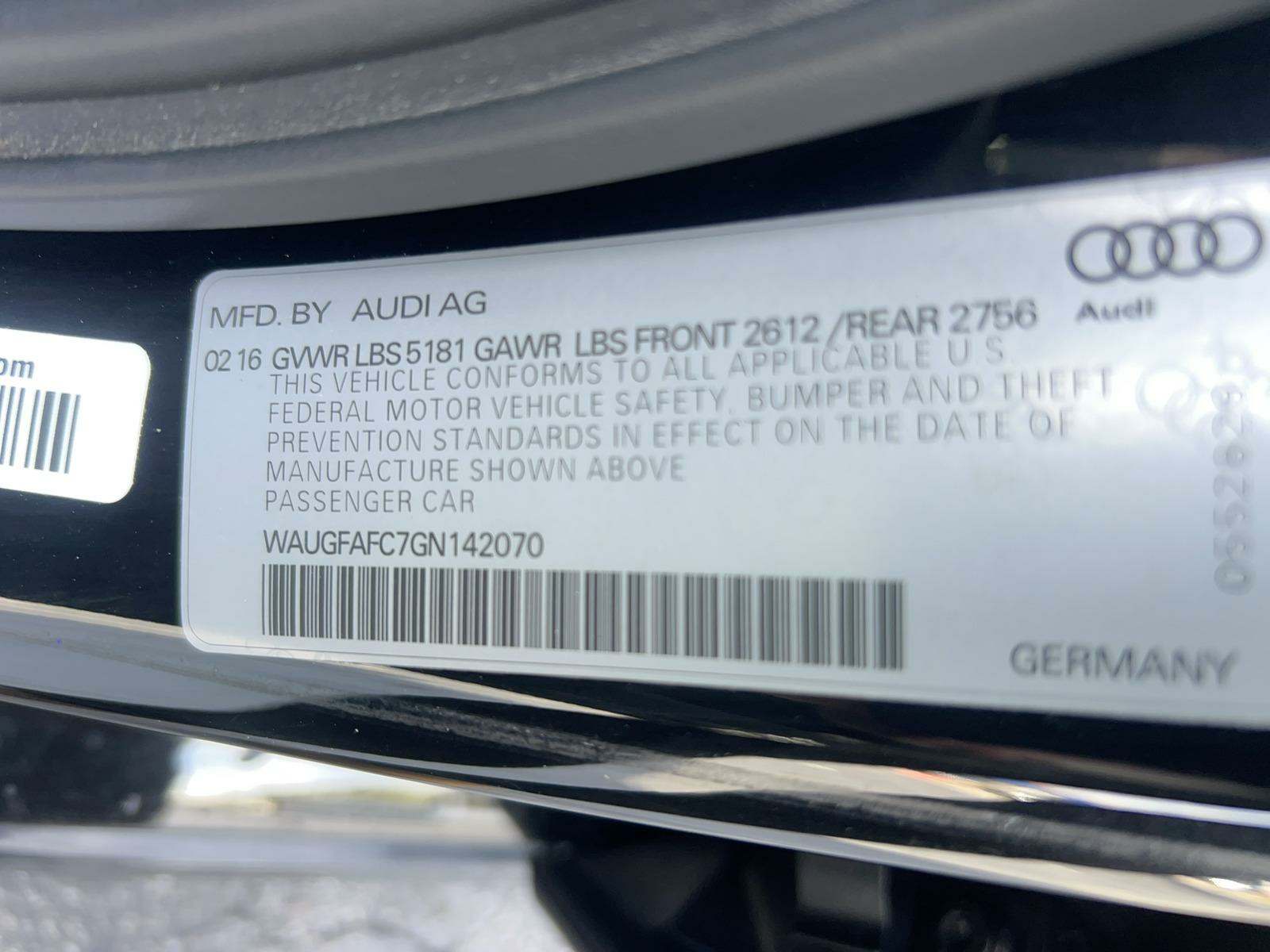 2016 Audi A6 2.0T Premium Plus AWD