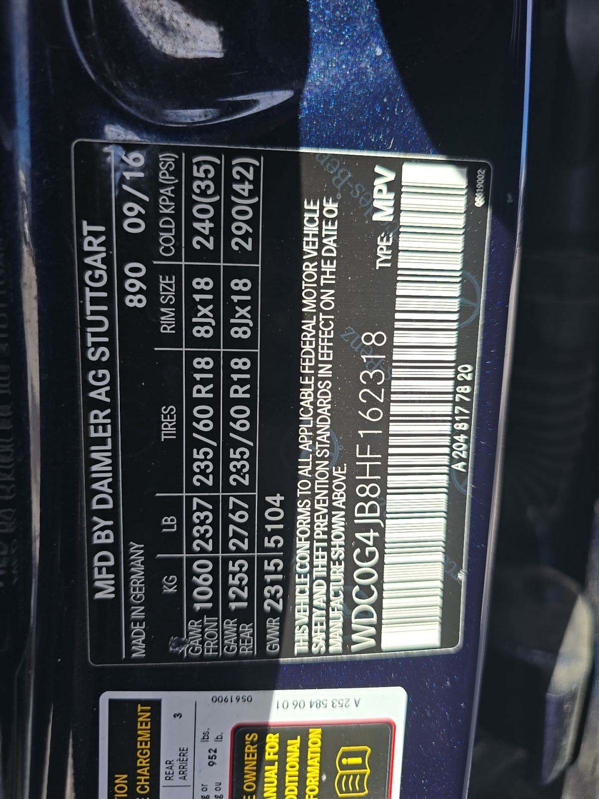 2017 Mercedes-Benz GLC GLC 300 RWD