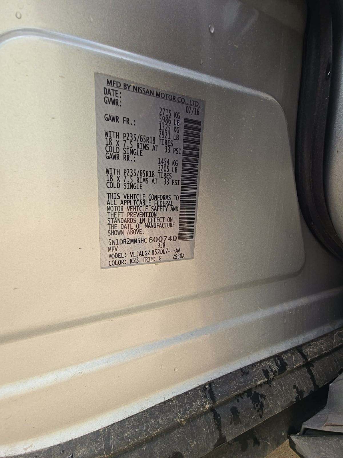 2017 Nissan Pathfinder SL FWD