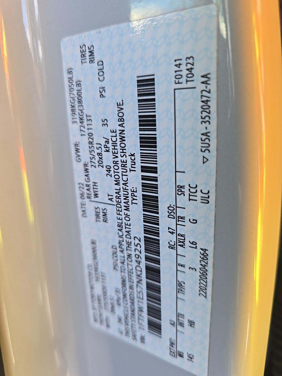 2022 Ford F-150 Lariat AWD