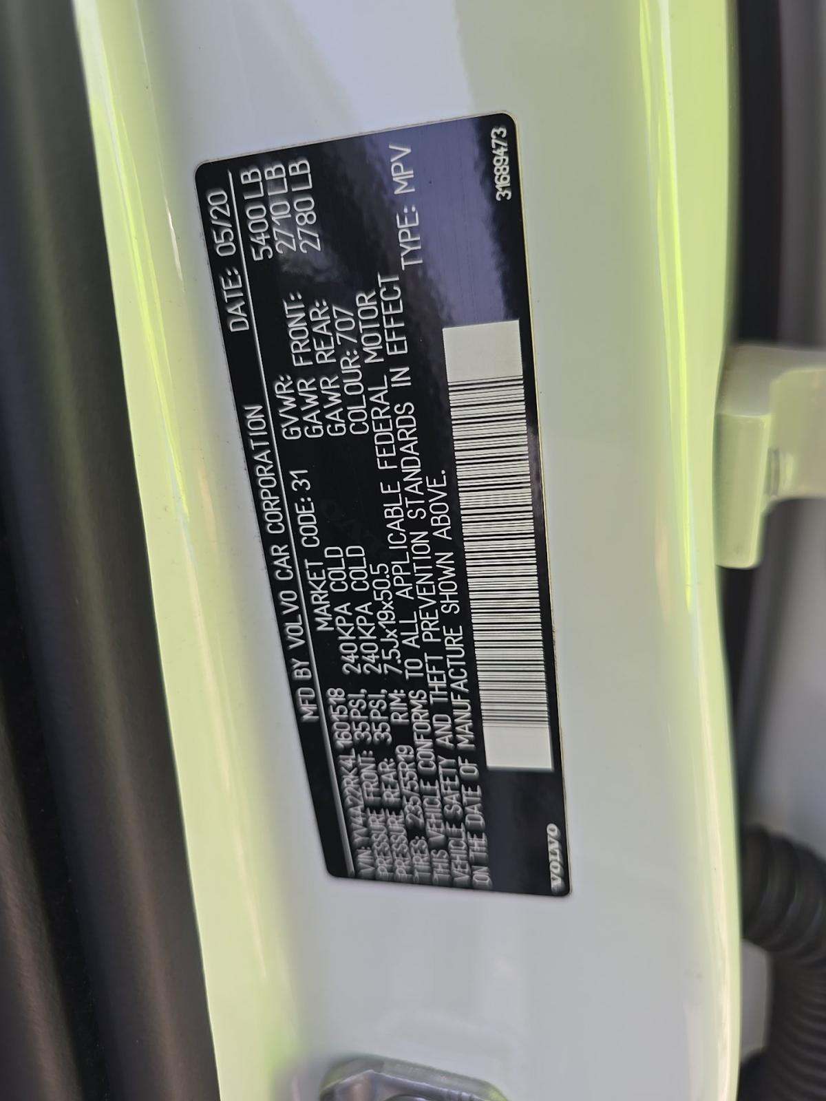 2020 Volvo XC60 T6 Momentum AWD