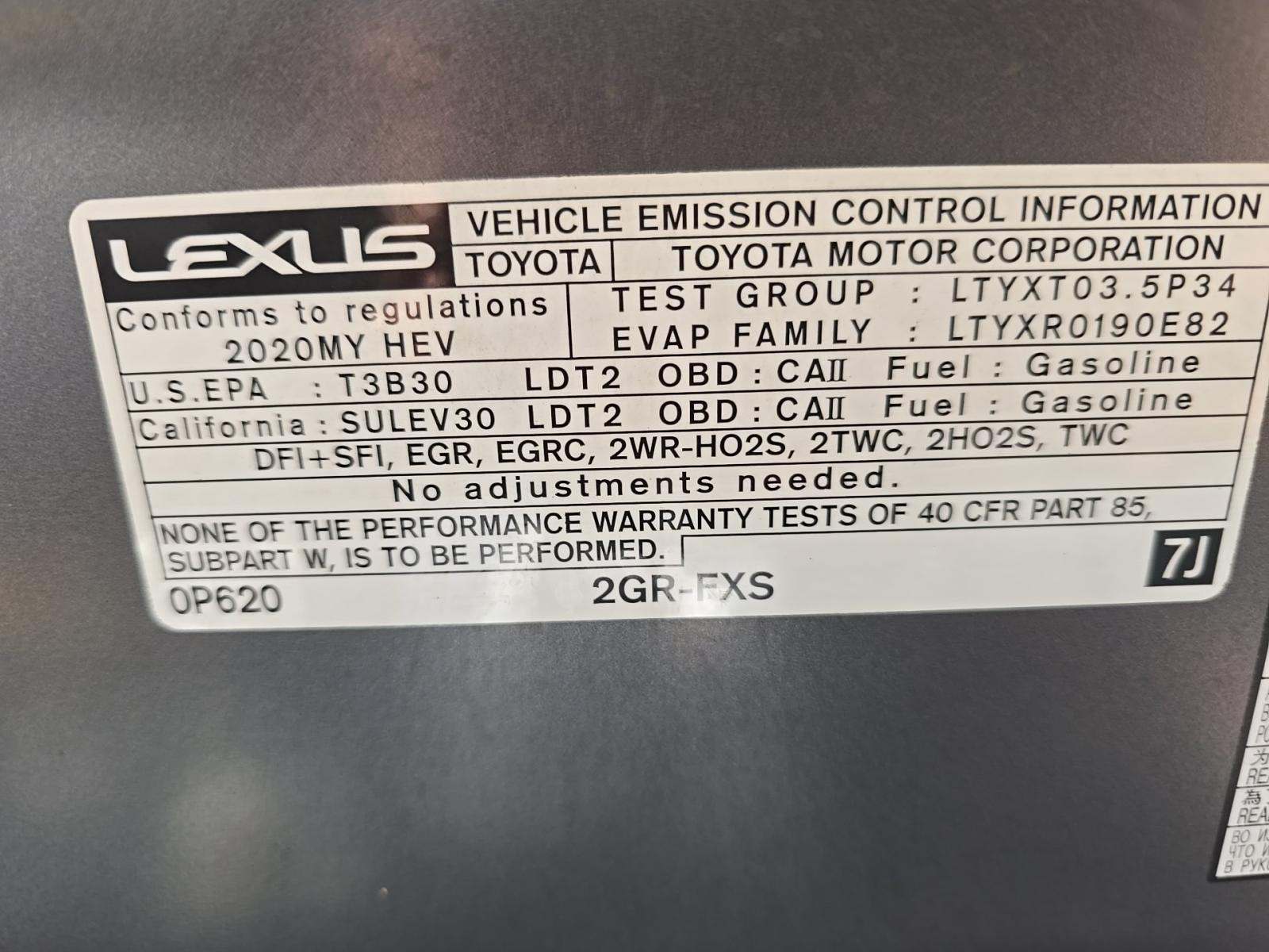 2020 Lexus RX RX 450h AWD