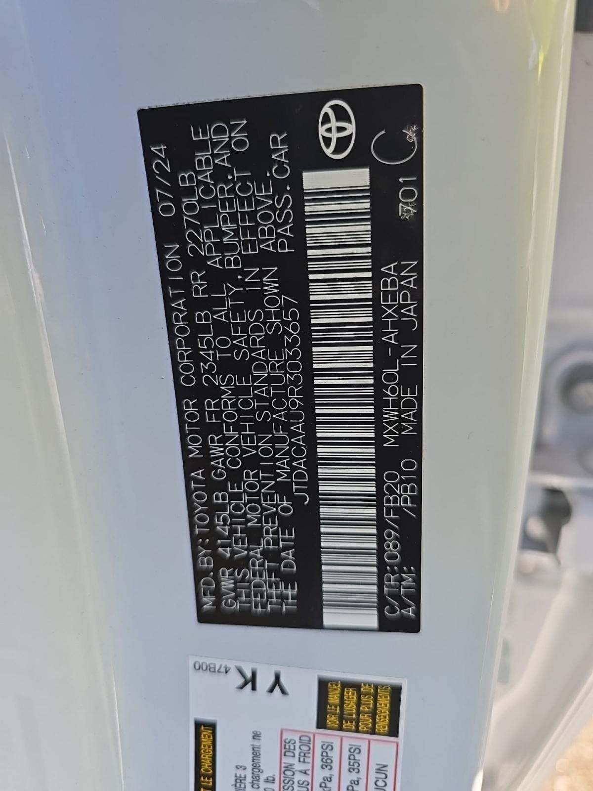 2024 Toyota Prius LE FWD