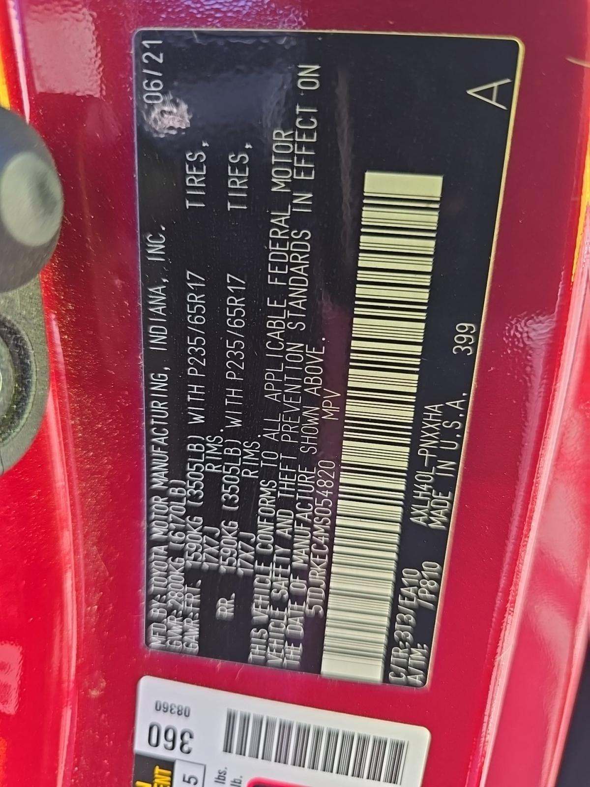 2021 Toyota Sienna XLE FWD