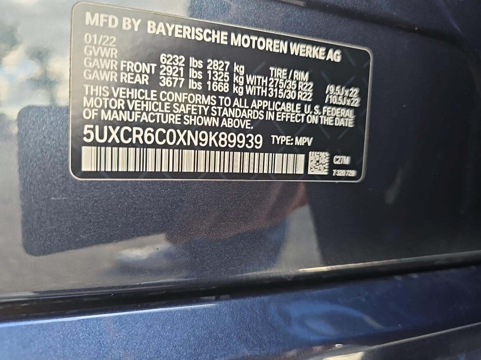 2022 BMW X5 xDrive40i AWD
