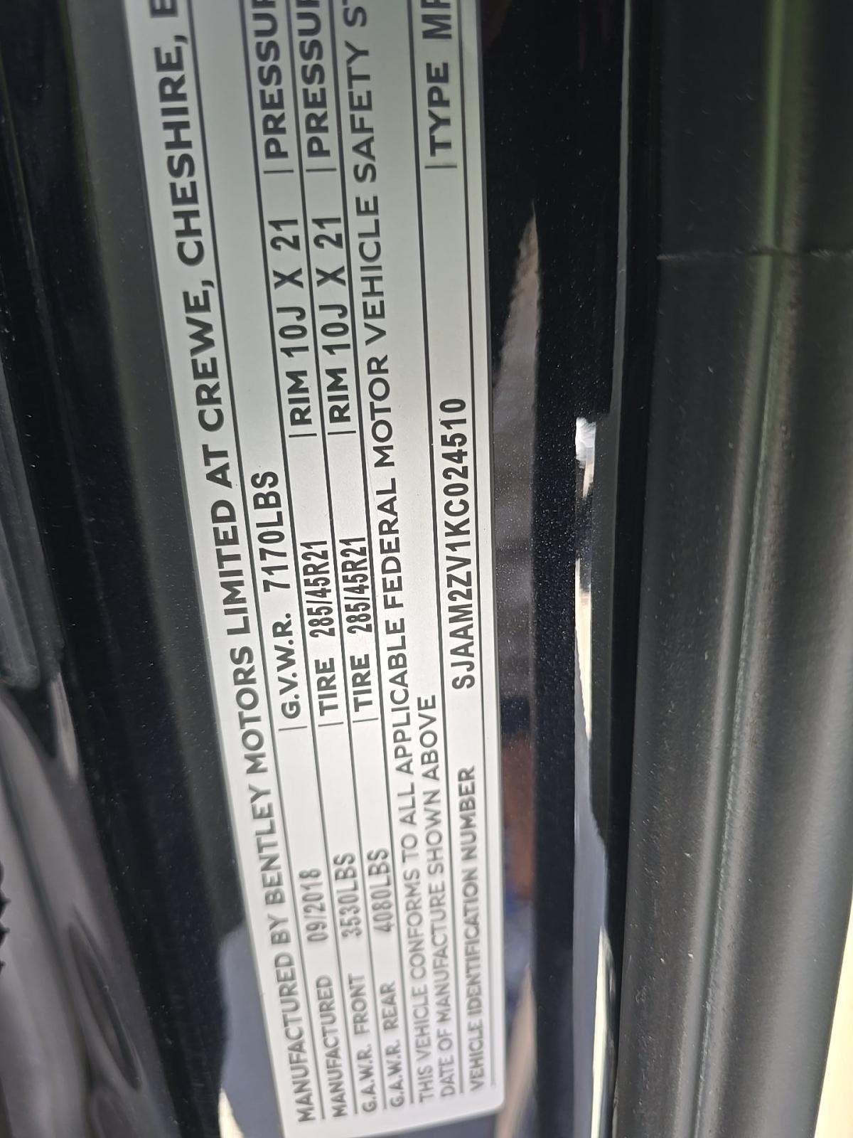 2019 Bentley Bentayga V8 AWD