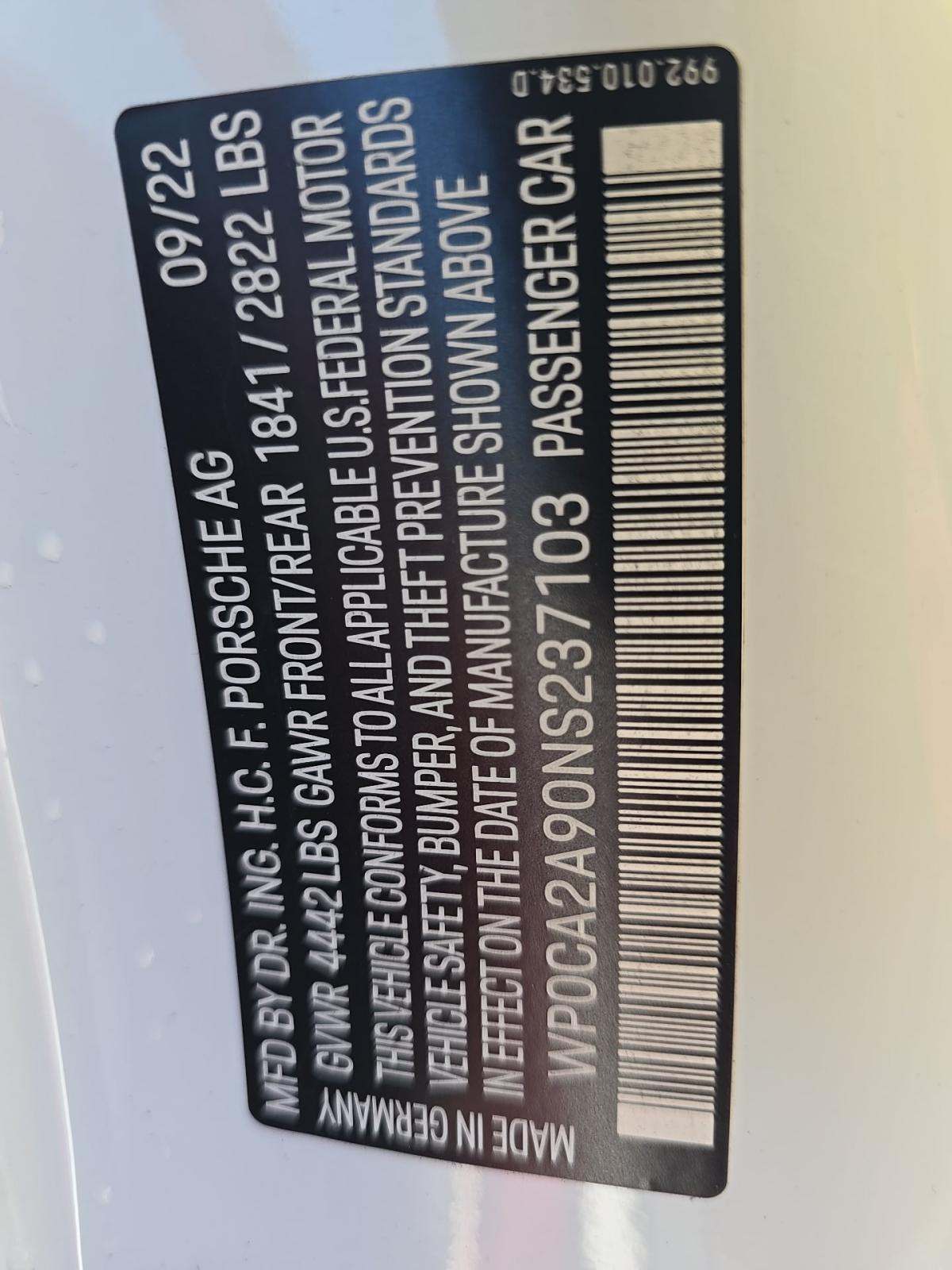 2022 Porsche 911 Carrera RWD