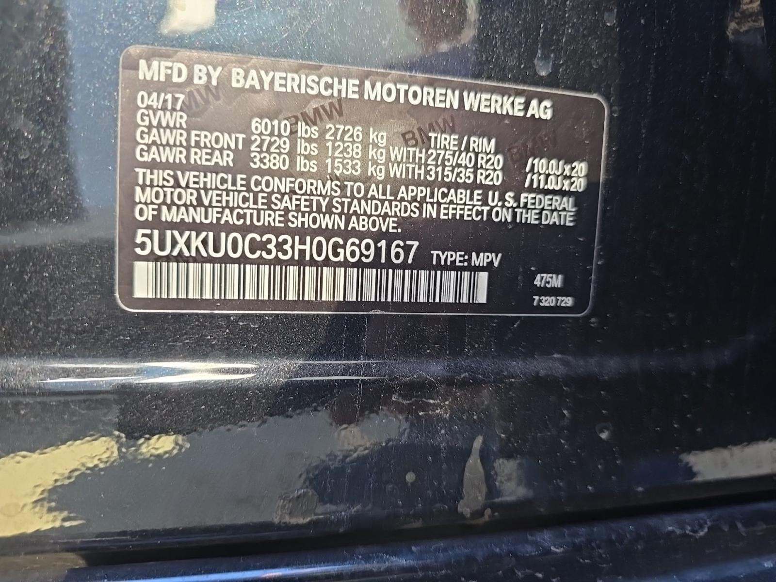 2017 BMW X6 sDrive35i RWD