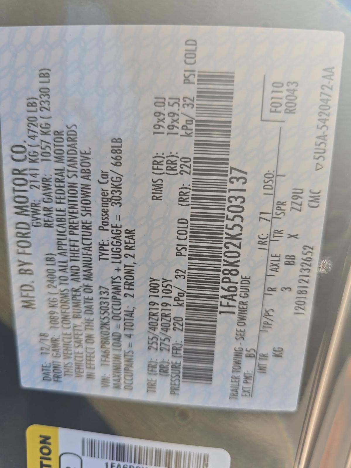 2019 Ford Mustang BULLITT RWD