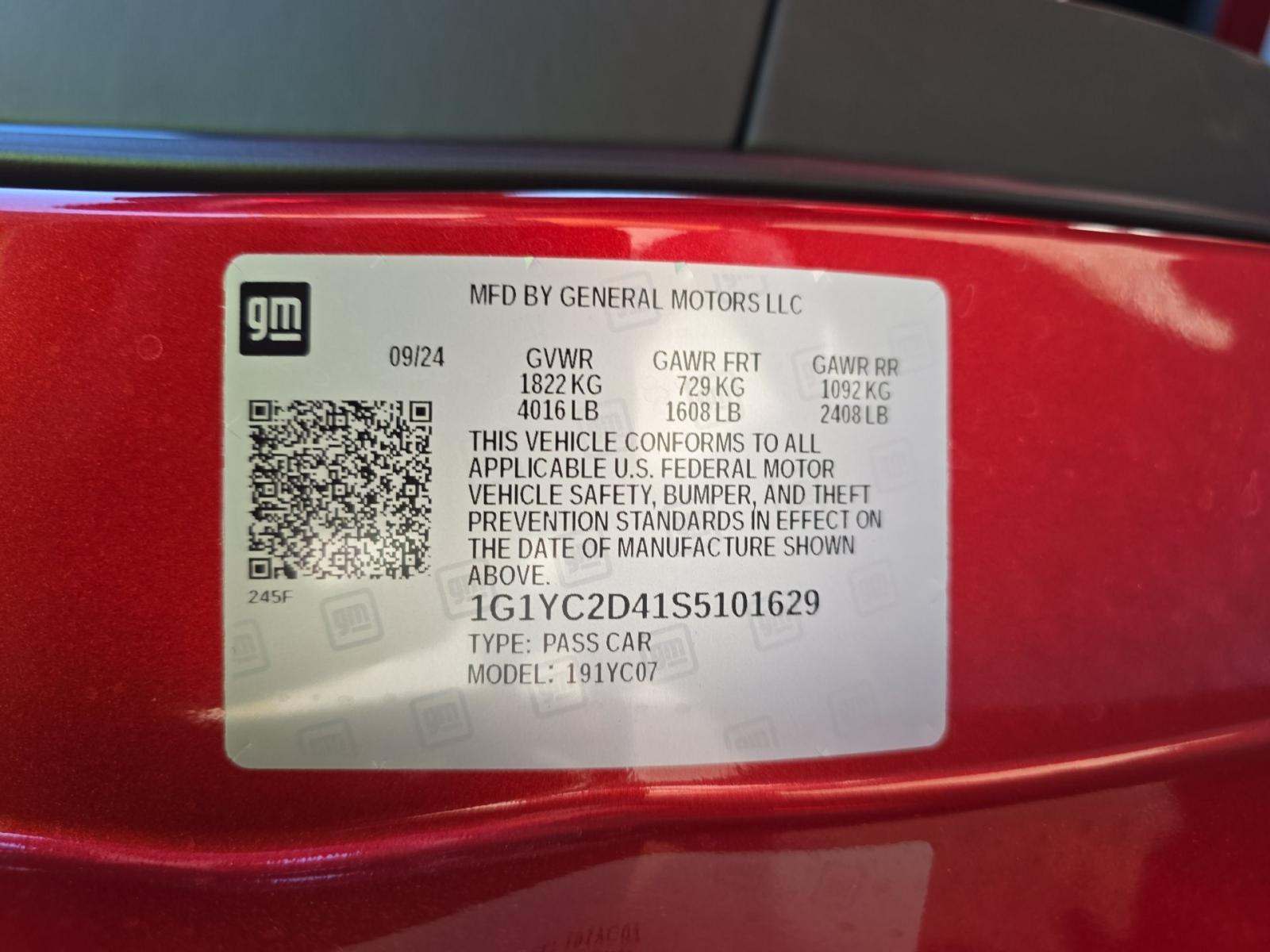 2025 Chevrolet Corvette Stingray RWD