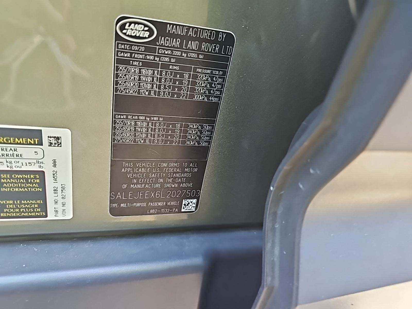 2020 Land Rover Defender 110 S AWD