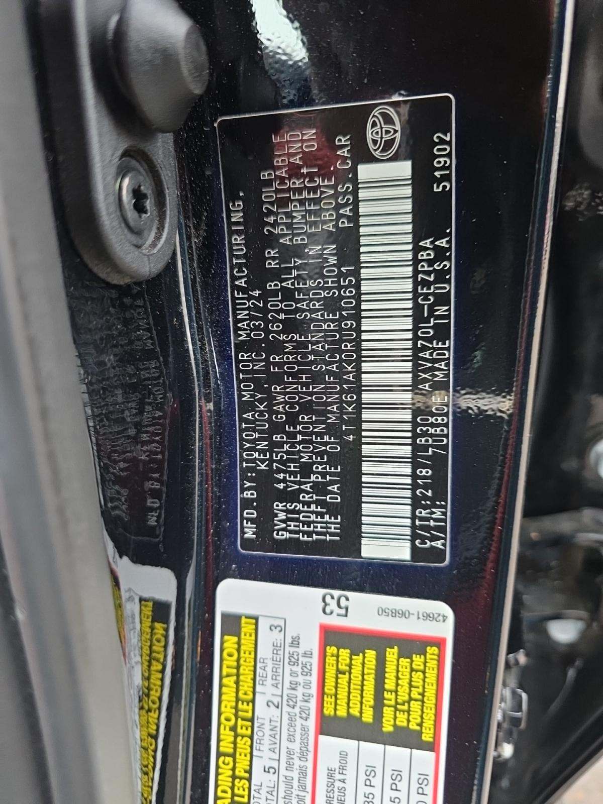 2024 Toyota Camry XSE FWD