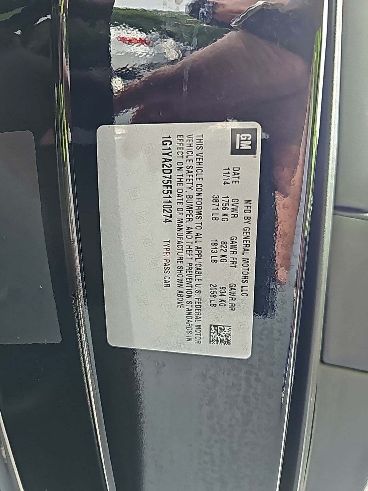 2015 Chevrolet Corvette Stingray RWD