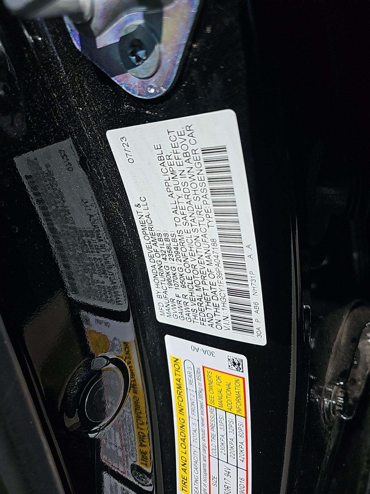 2023 Honda Accord EX FWD