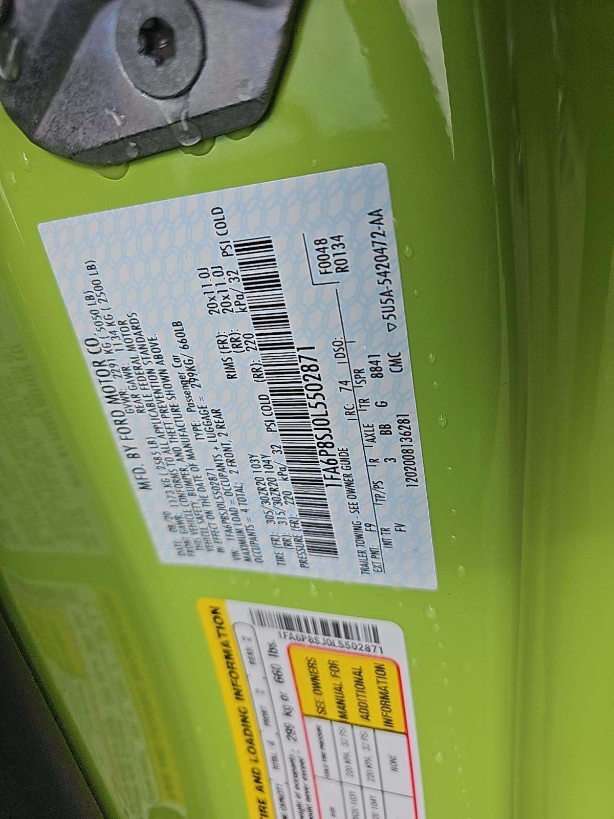 2020 Ford Mustang Shelby GT500 RWD