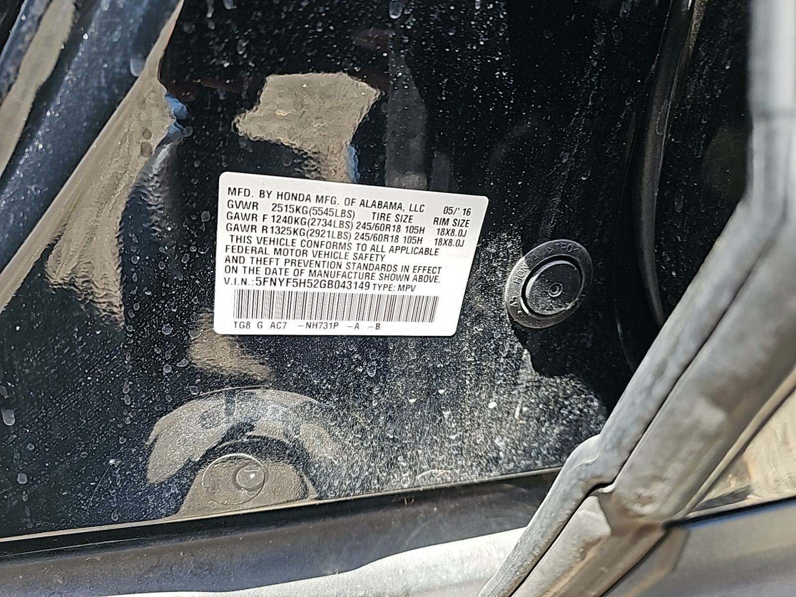 2016 Honda Pilot EX-L FWD