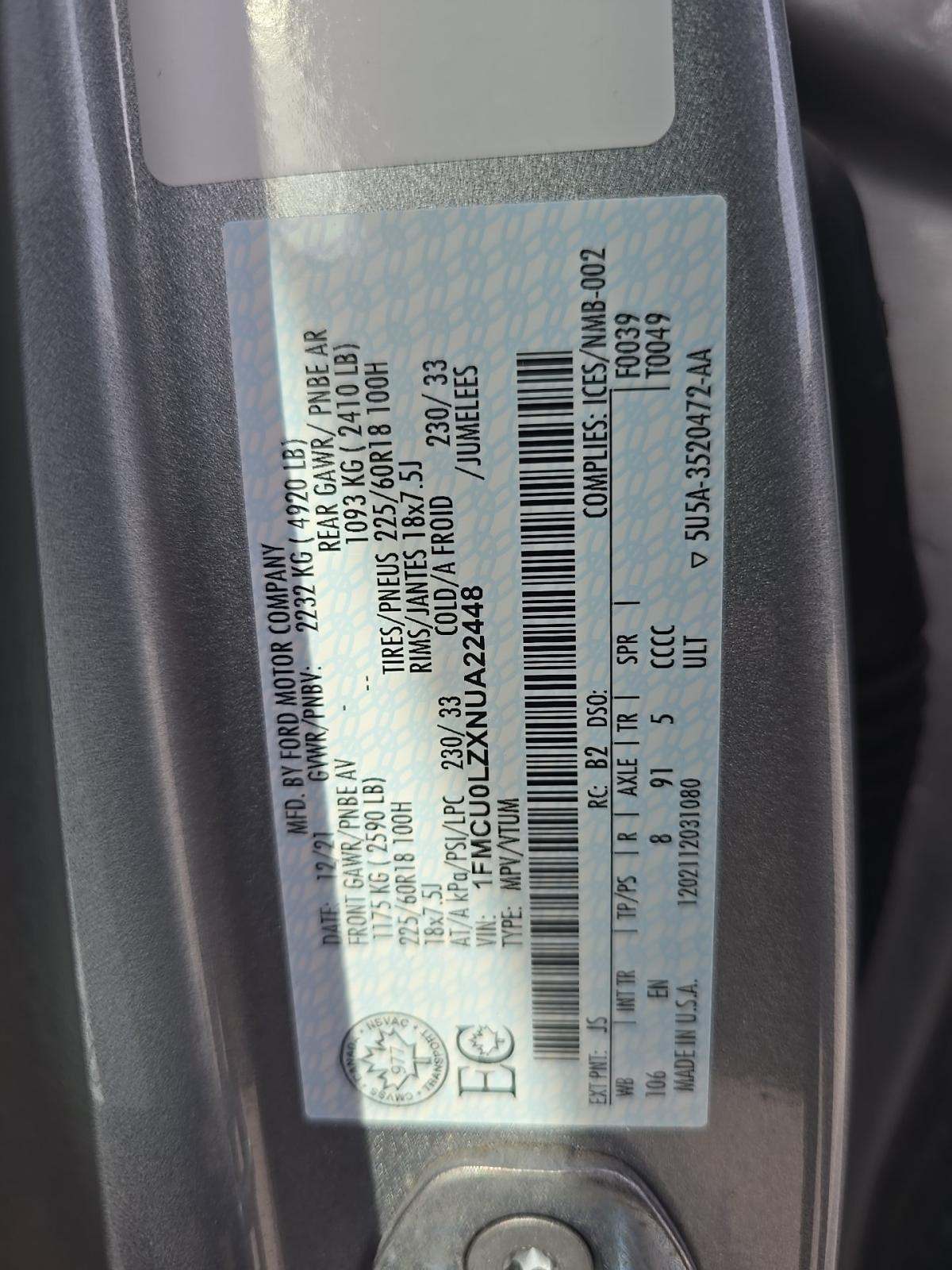 2022 Ford Escape Plug-In Hybrid Titanium FWD