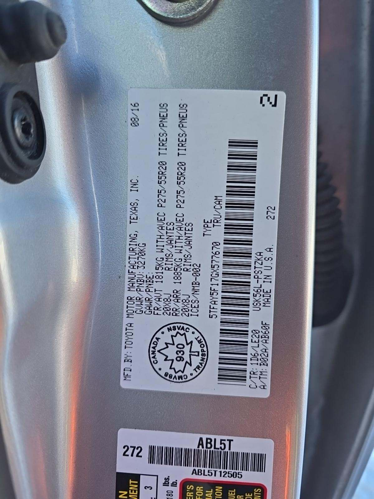 2016 Toyota Tundra Platinum AWD