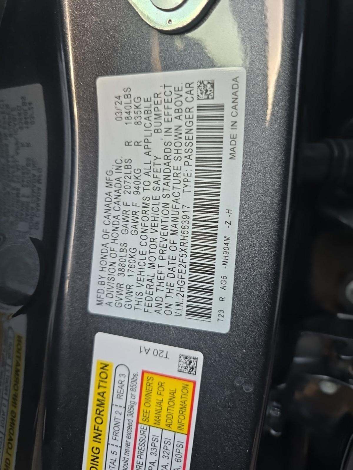 2024 Honda Civic Sport FWD