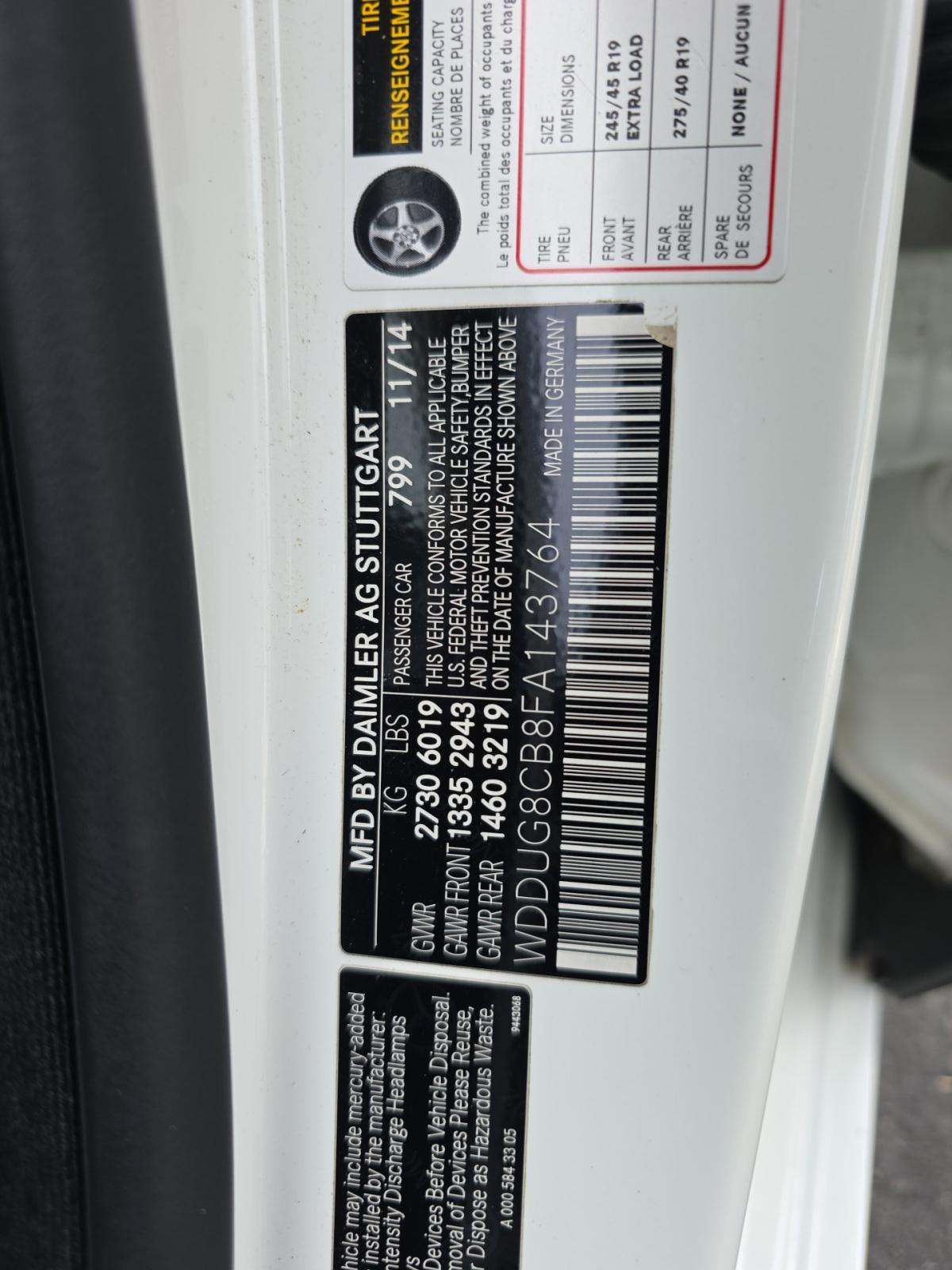 2015 Mercedes-Benz S-Class S 550 RWD