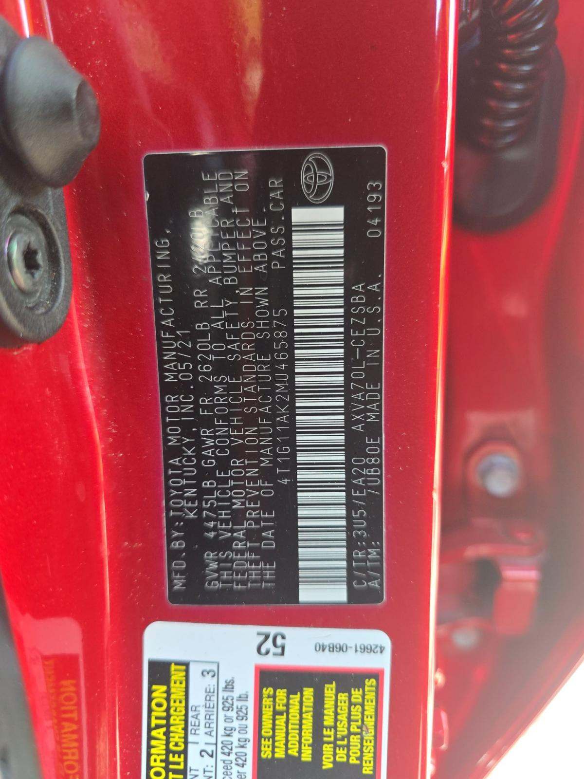 2021 Toyota Camry SE FWD