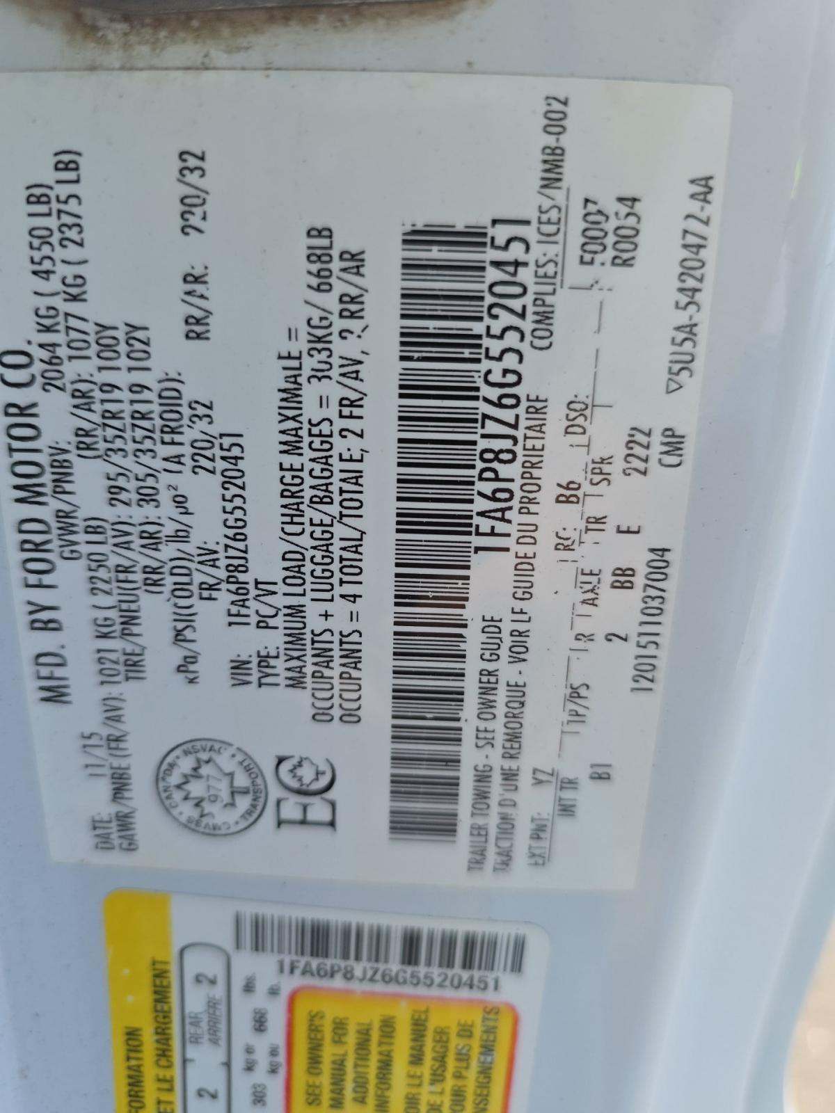 2016 Ford Mustang Shelby GT350 RWD