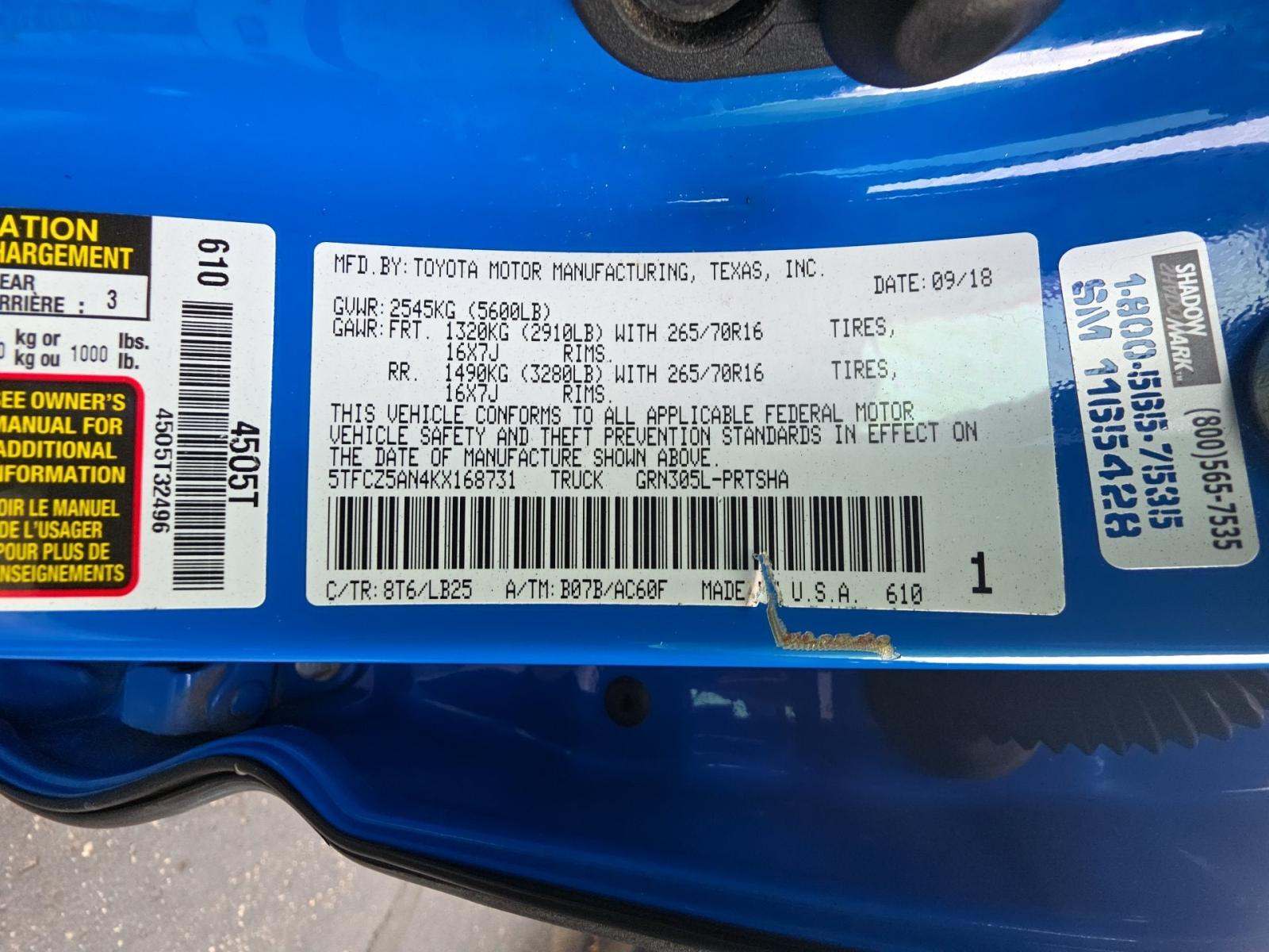 2019 Toyota Tacoma TRD Pro AWD